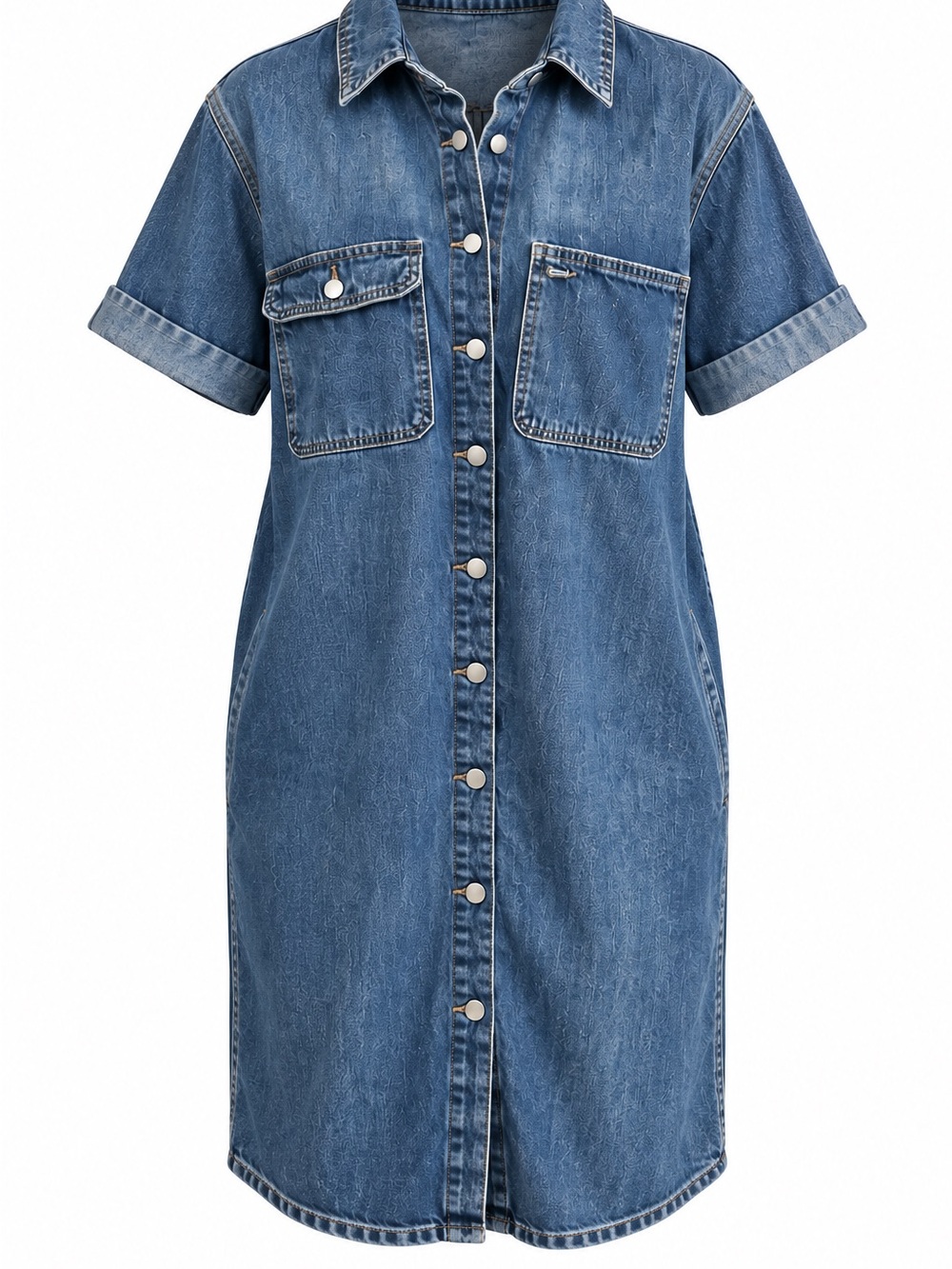Universal Thread Blue Denim Button-Front Overall Dress